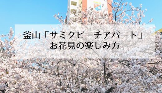 釜山の桜スポット「サミクビーチアパート」のお花見の楽しみ方